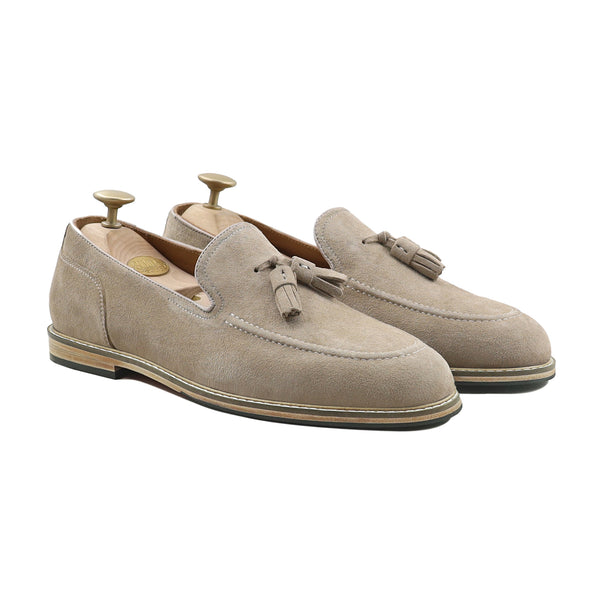 Plamer - Men's Steel Gray Kid Suede Loafer