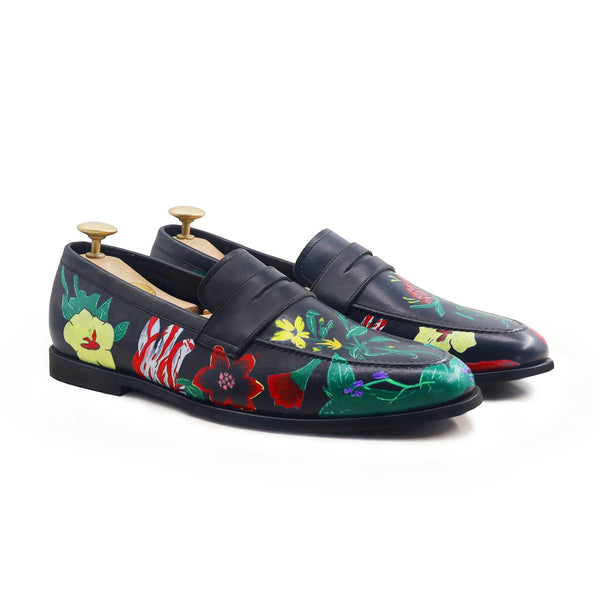 Keaton - Men's Black Hand Painted Loafer