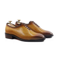 Enzo - Men's Burnished Tan Calf Leather Wholecut Shoe - Goodyear Welted