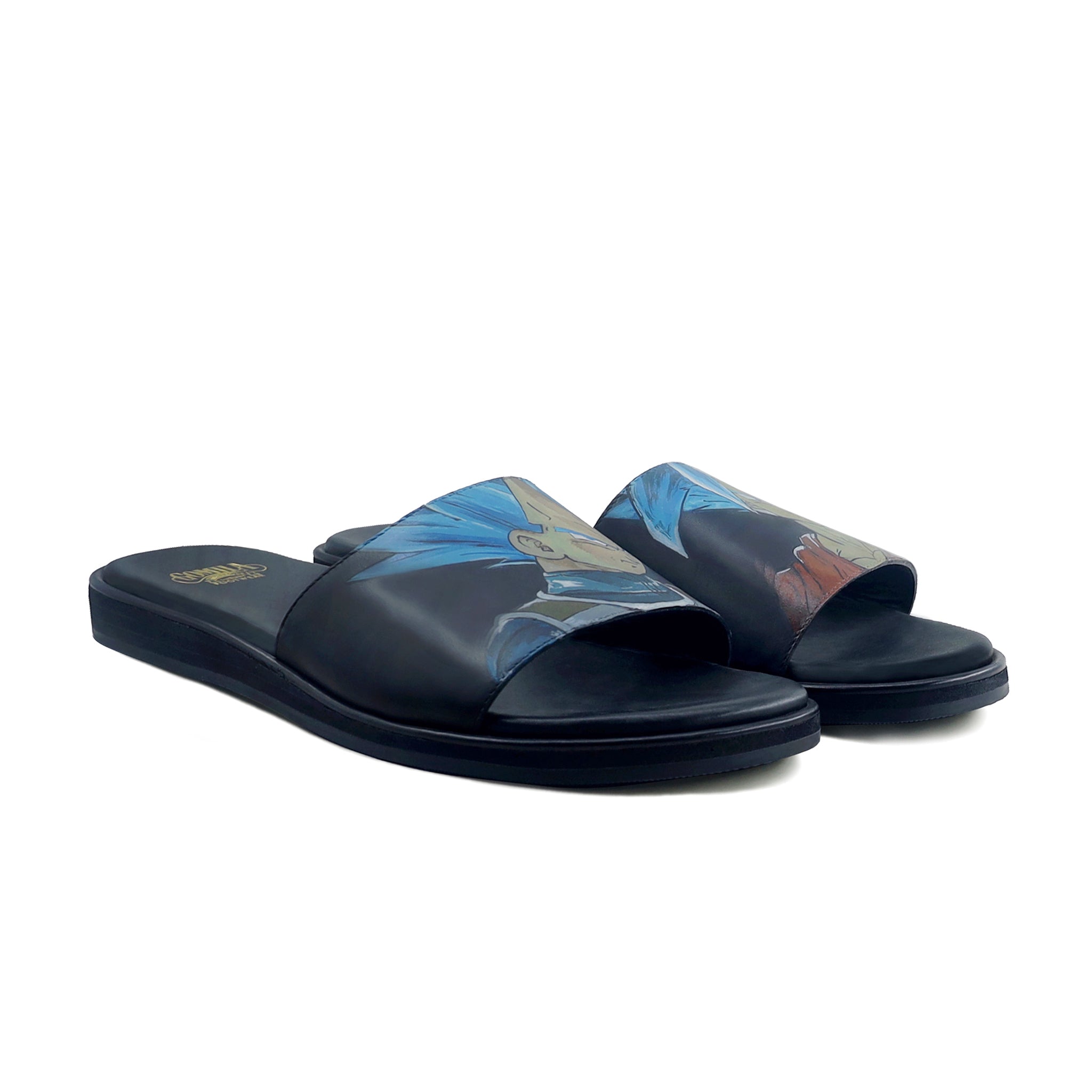 Jover - Men's Black Hand Painted Slipper