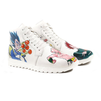 Gustav - Men's White Hand Painted Sneaker