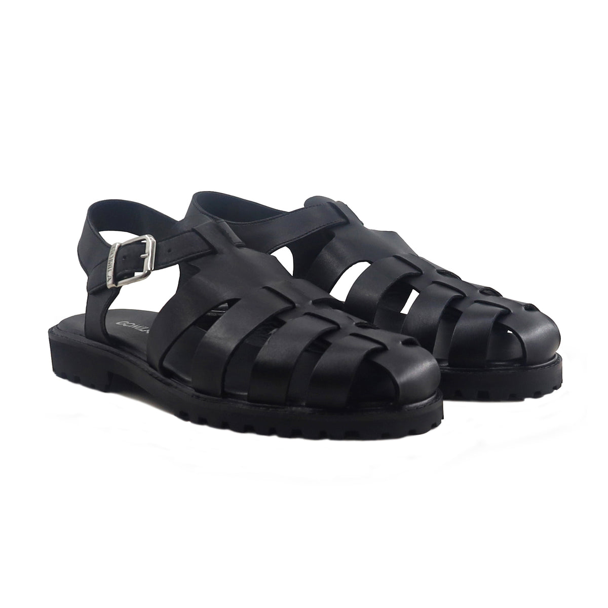 Balmo - Men's Black Calf Leather Sandal
