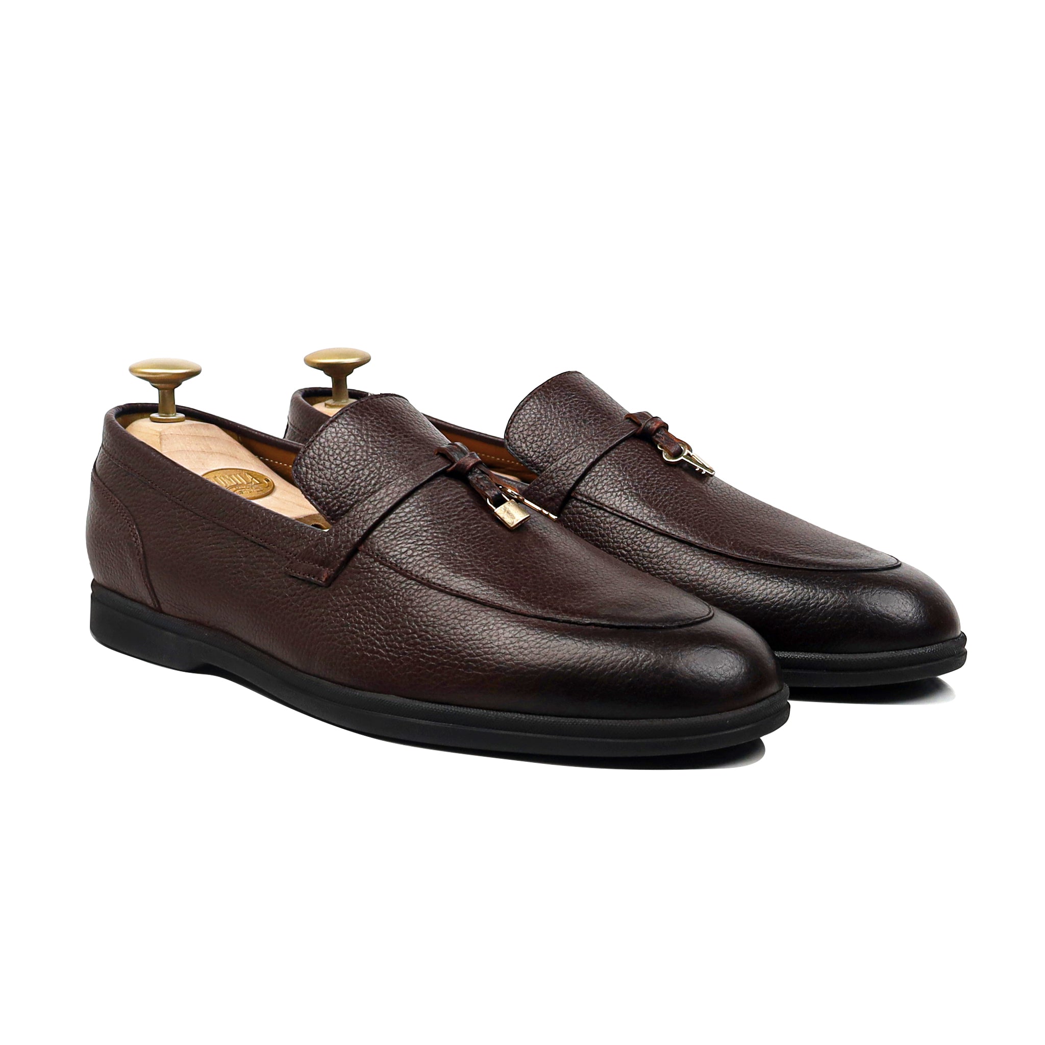 Brent - Men's Oxblood Pebble Grain Leather Loafer