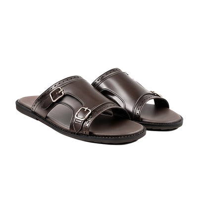 Ozzy - Dark Brown Calf Leather Slipper
