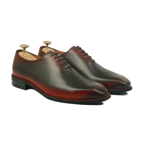 Enzo - Men's Green and Oxblood Calf Leather Wholecut Shoe - Goodyear Welted