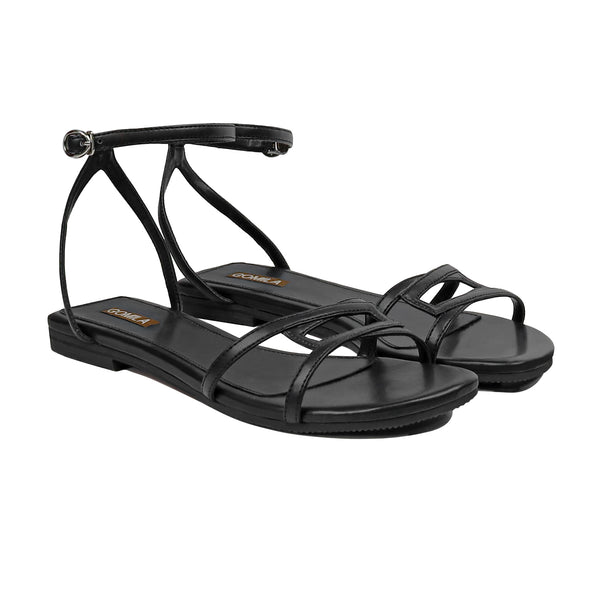 Aloura - Women's Black Strapped Sandal