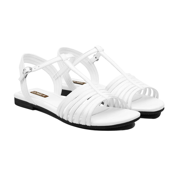 Zenya - Women's White Strapped Sandal