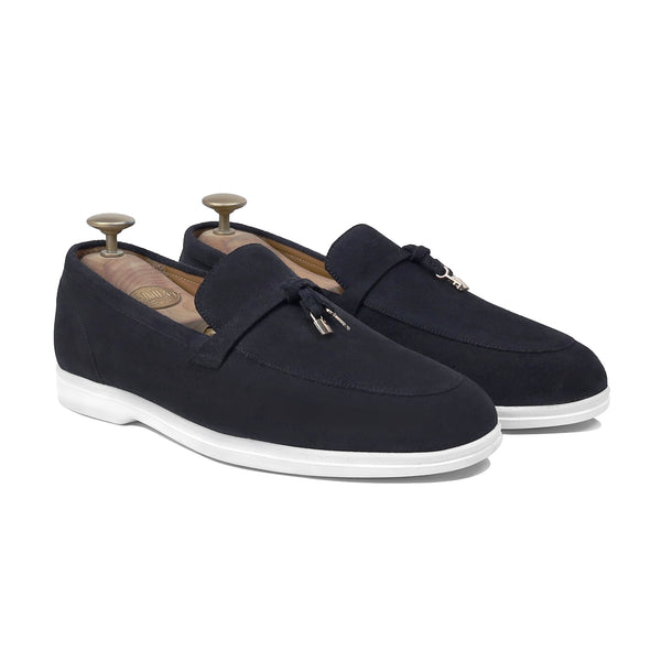 Aura - Men's Dark Blue Suede Loafer