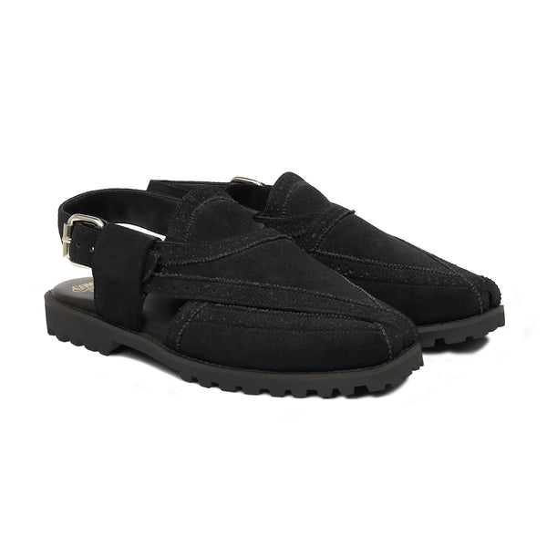 Nao - Men's Black Suede Leather Sandal