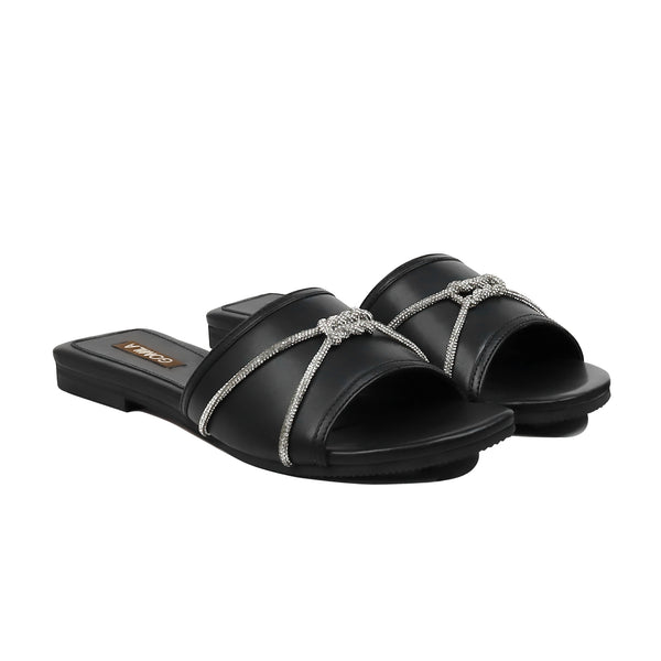 Reya - Women's Black Slipper