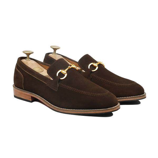Freeza - Men's Dark Brown Kid Suede Loafer