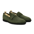 Domingo - Men's Olive Green Split Suede Loafer