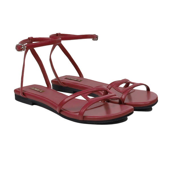 Aloura - Women's Oxblood Strapped Sandal