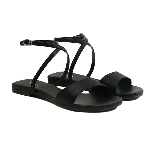 Annabelle - Women's Black Strapped Sandal