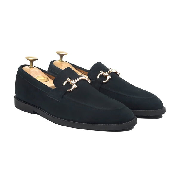 Flexo - Men's Dark Blue Split Suede Loafer