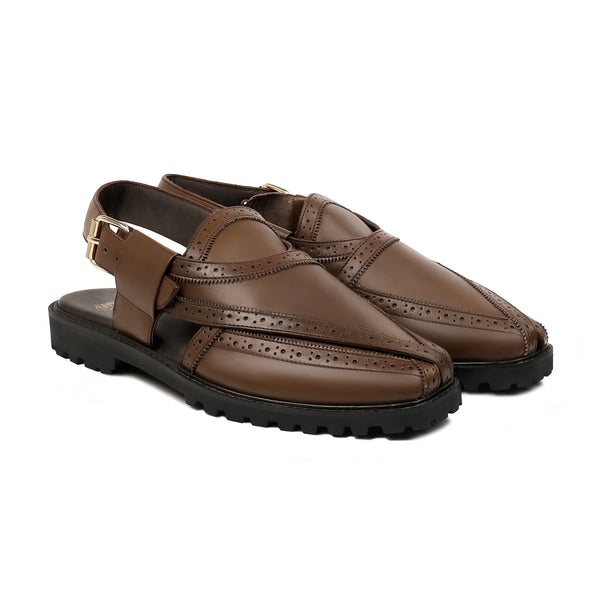 Carmela - Men's Dark Brown Calf Leather Sandal
