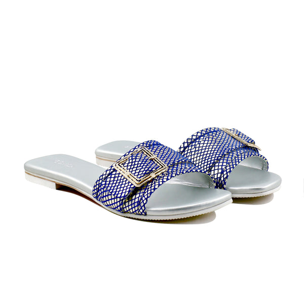 Gabriella - Women's Blue and Silver Slipper