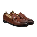Belmont - Men's Burnished Reddish Brown Pebble Grain  Leather Loafer