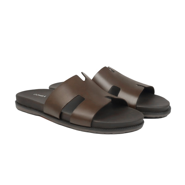 Fable - Men's Dark Brown Calf Leather Slipper