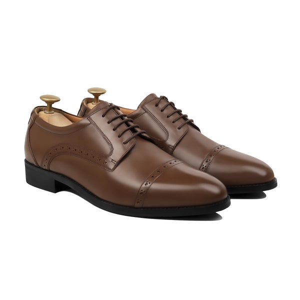 Crispin - Men's Brown Calf Leather Derby Shoe