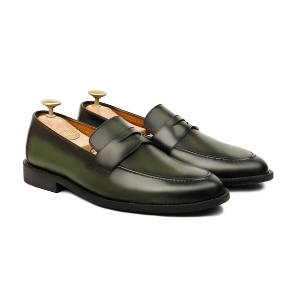 Bolt - Men's Burnished Olive Green Calf Leather Loafer - Goodyear Welted
