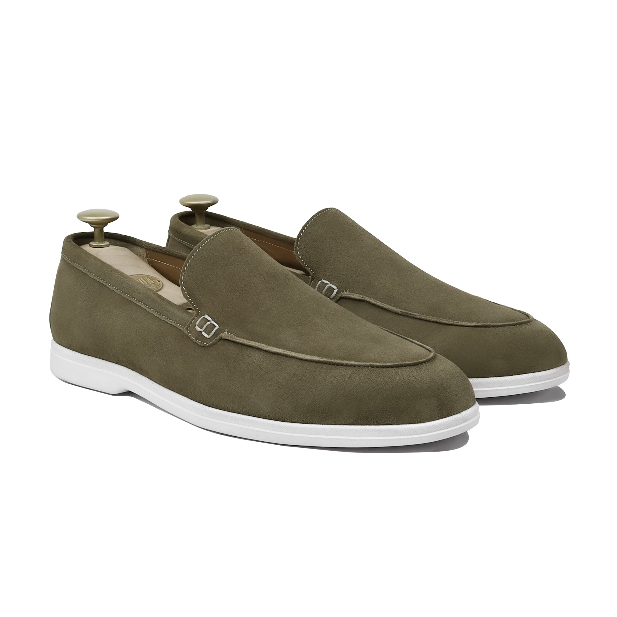 Crest - Men's Olive Green Suede Loafer