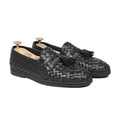 Bralton - Men's Black Hand Woven Calf Leather Loafer