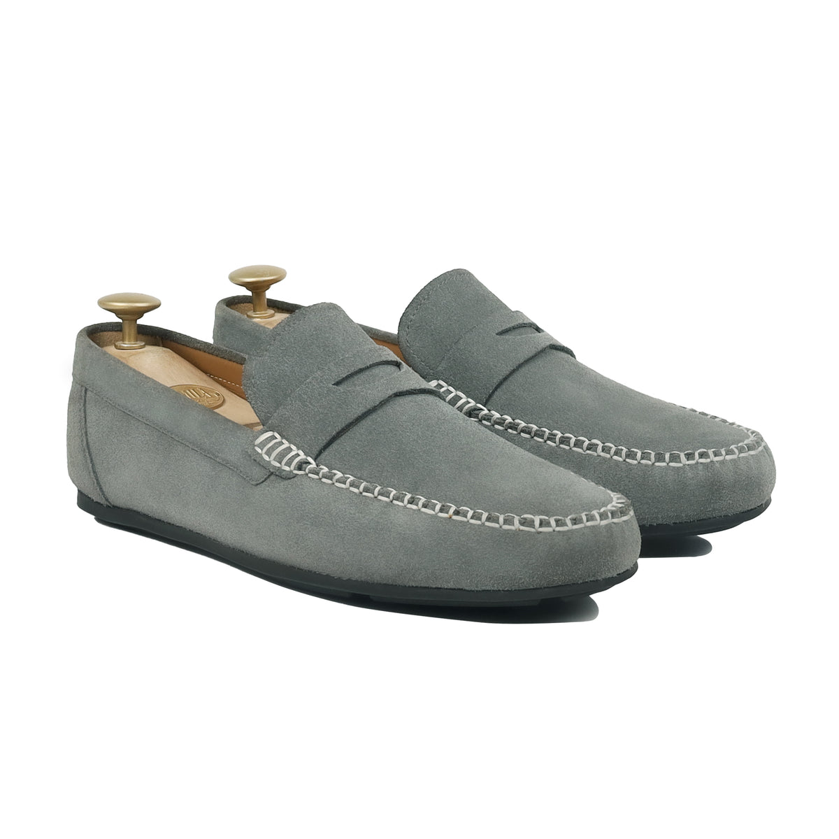 Brinya - Men's Charcoal Gray Suede Driver Shoe