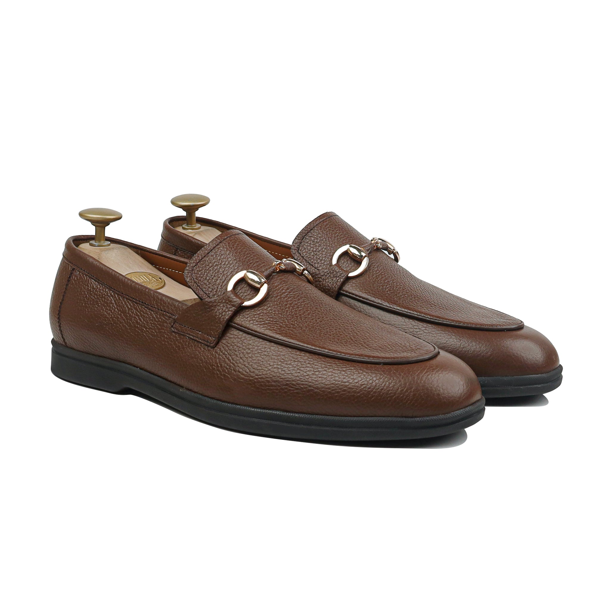 Bennett - Men's Brown Pebble Grain Leather Loafer