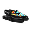 Satrang - Men's Black Hand Painted Sandal