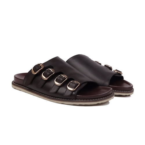 Nero - Men's Brown Calf Leather Slipper