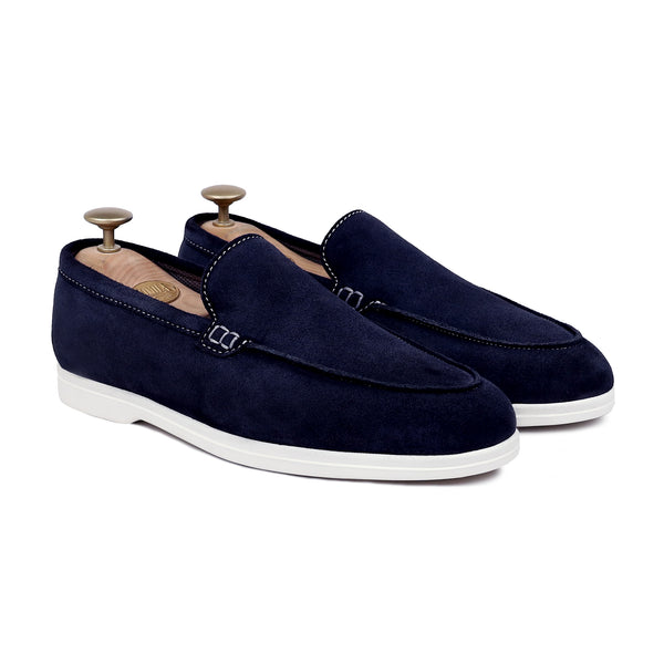 Crest - Men's Dark Blue Suede Loafer