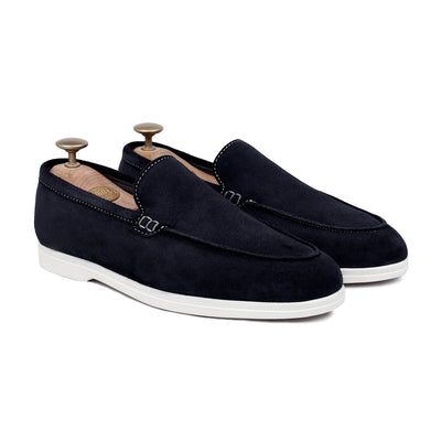 Crest - Men's Navy Blue Suede Loafer