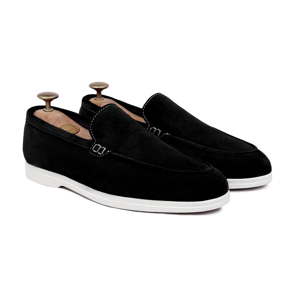 Crest - Men's Black Suede Loafer