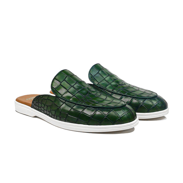 Rook - Men's Olive Green Calf Leather Loafer