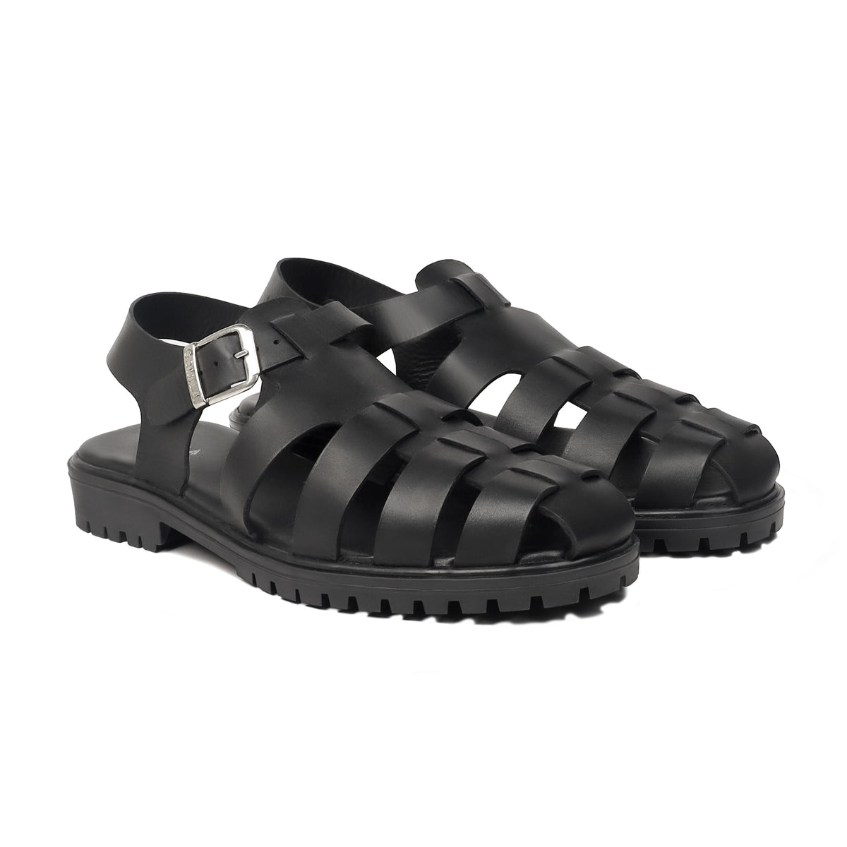 Venturo - Men's Black Calf Leather Sandal