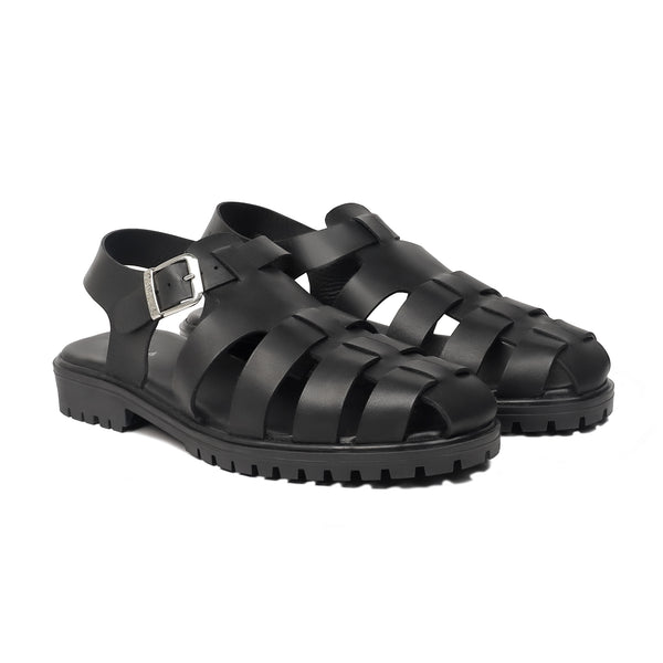 Venturo - Men's Black Calf Leather Sandal