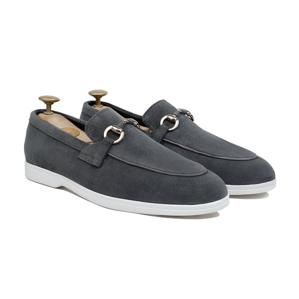 Vesco - Men's Charcoal Grey Suede Loafer