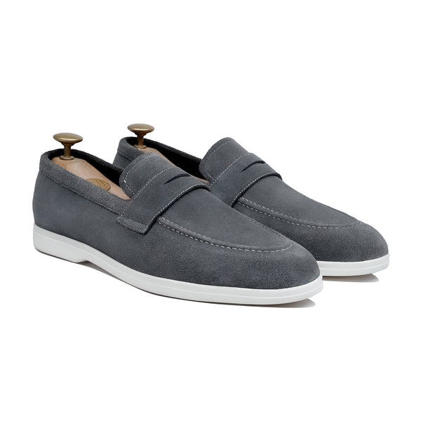 Harlow - Men's Charcoal Grey Suede Loafer