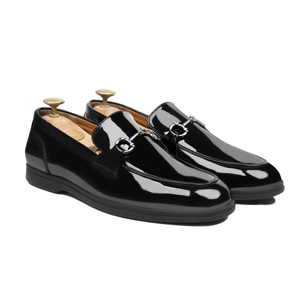 Fenz- Men's Black Patent Leather Loafer