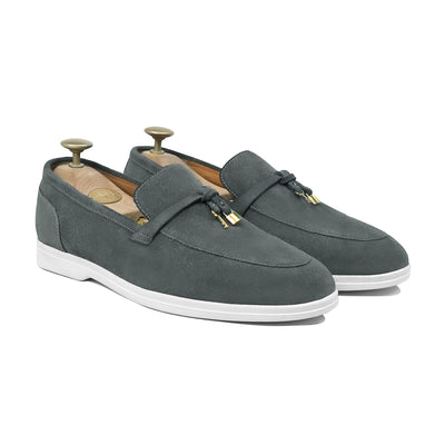 Aura - Men's Charcoal Grey Suede Loafer
