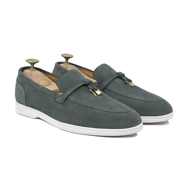 Aura - Men's Charcoal Grey Suede Loafer