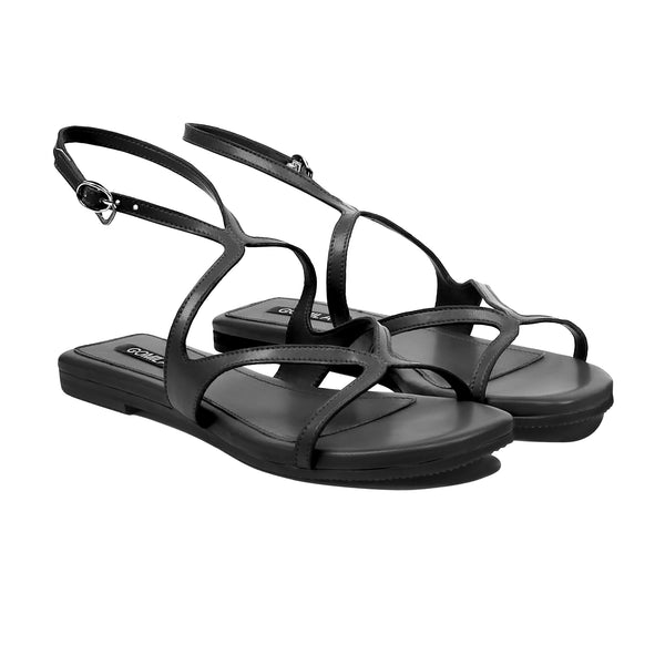 Aris - Women's Black Strapped Sandal