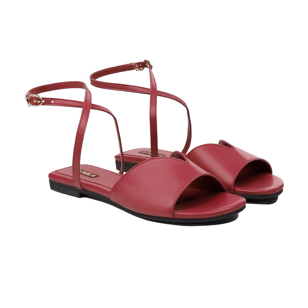Isla - Women's Oxblood Strapped Sandal