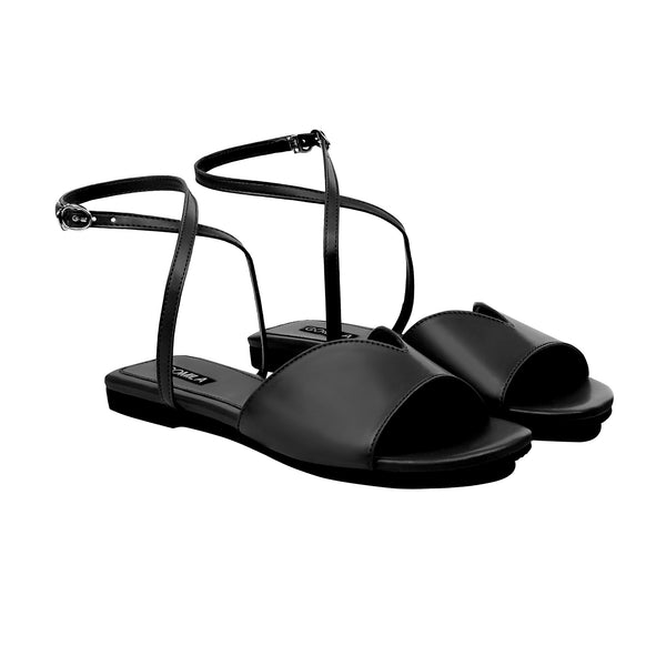 Isla - Women's Black Strapped Sandal