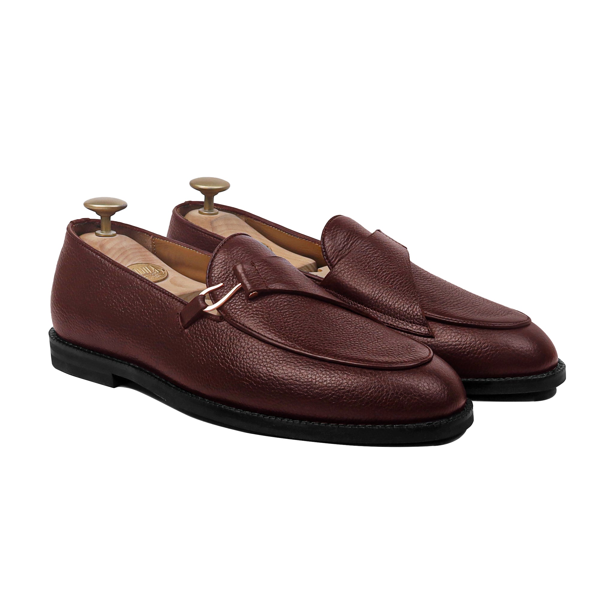 Lexoro - Men's Oxblood Pebble Grain Leather Loafer