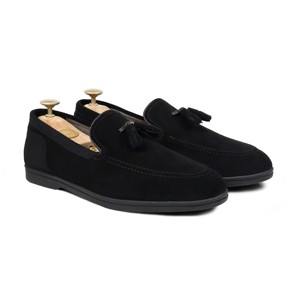 Walmer - Men's Black Suede Loafer