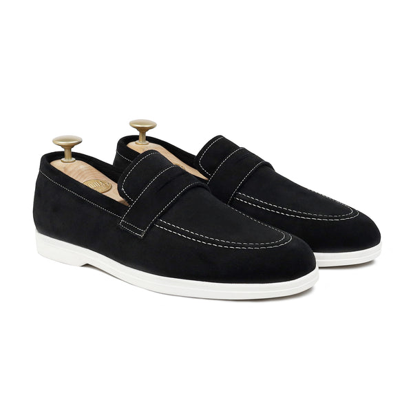 Harlow - Men's Black Suede Loafer