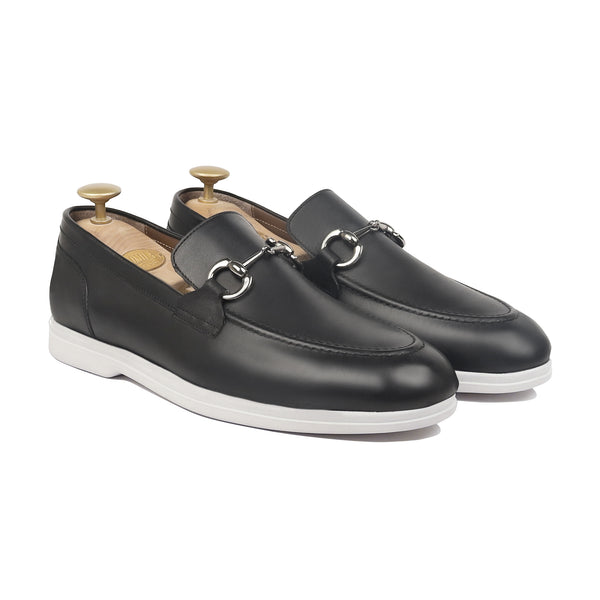 Laztro- Men's Black Calf Leather Loafer