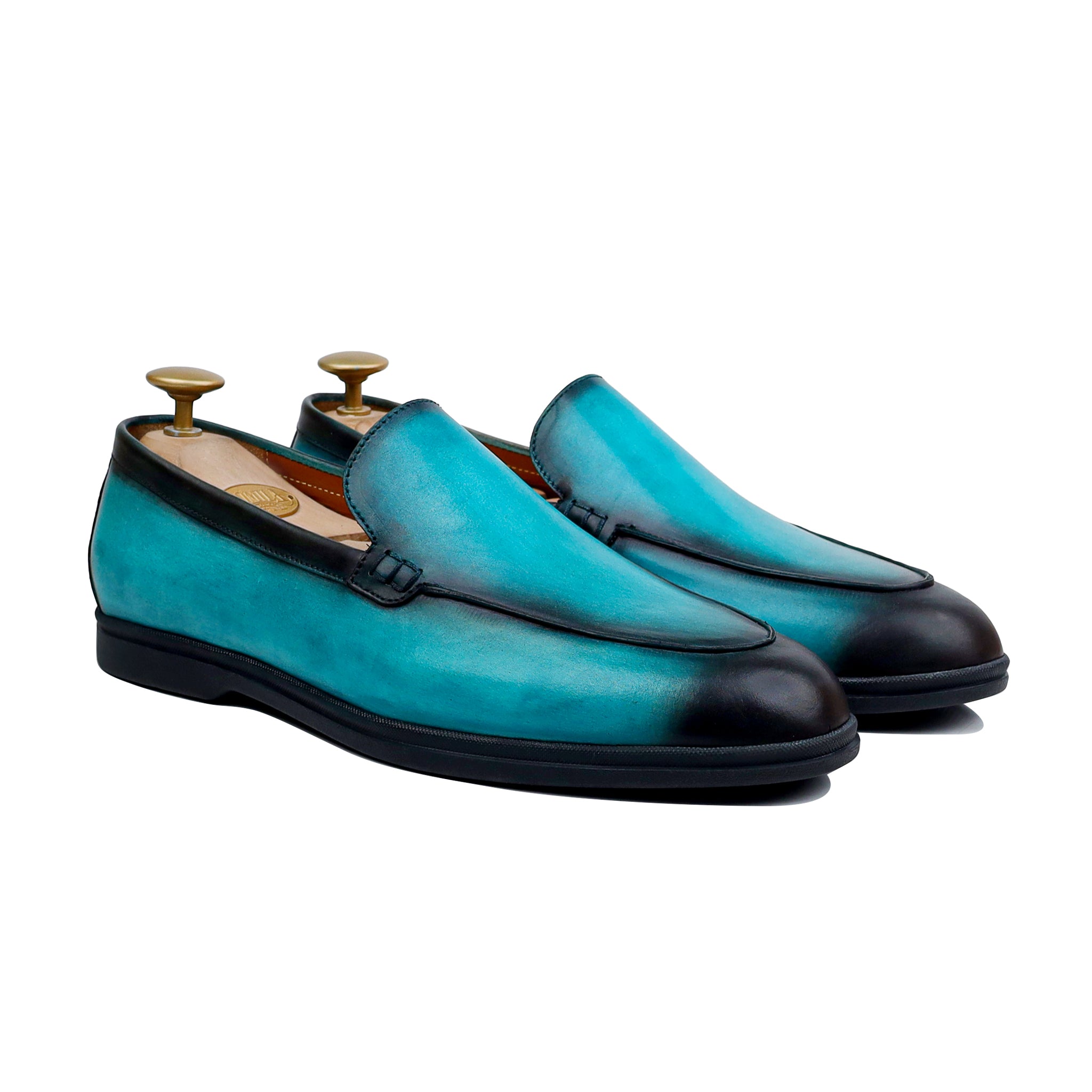 Vexo - Men's Turquoise Patina Calf Leather Loafer